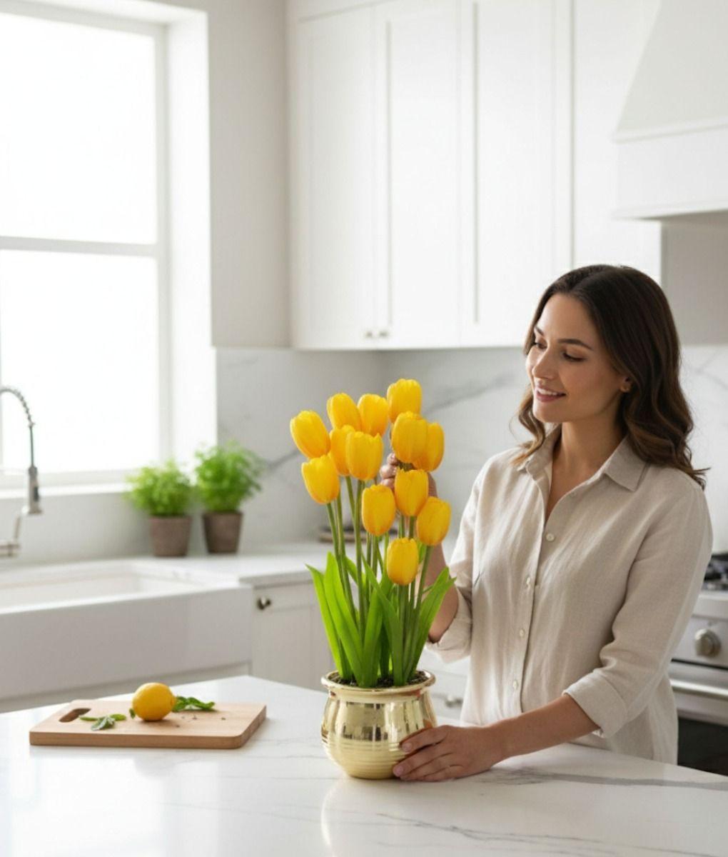 Planta Artificial Decorativa Tulipanes Adorno Hogar Jhn-3