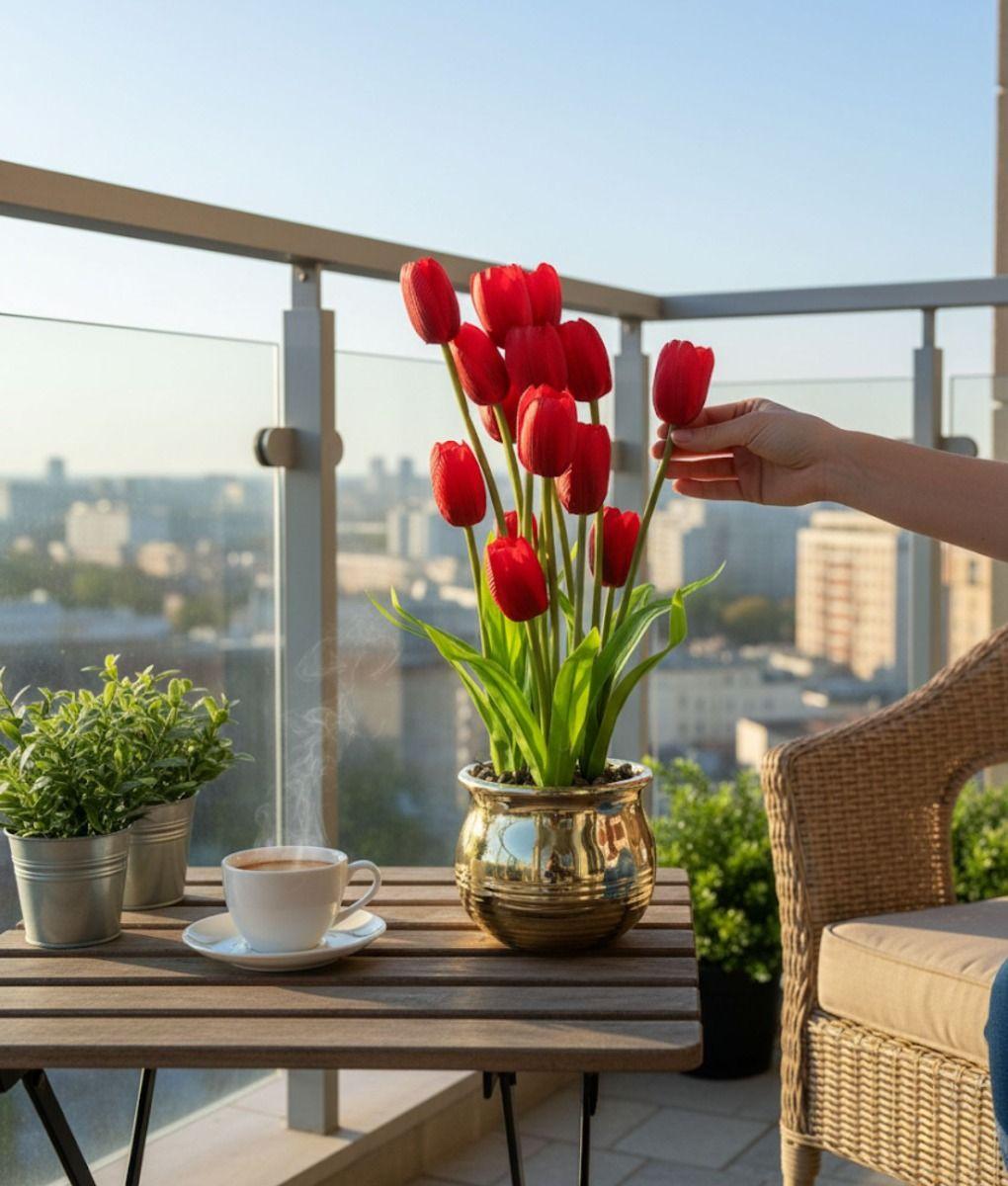 Planta Artificial Decorativa Tulipanes Adorno Hogar Jhn-4