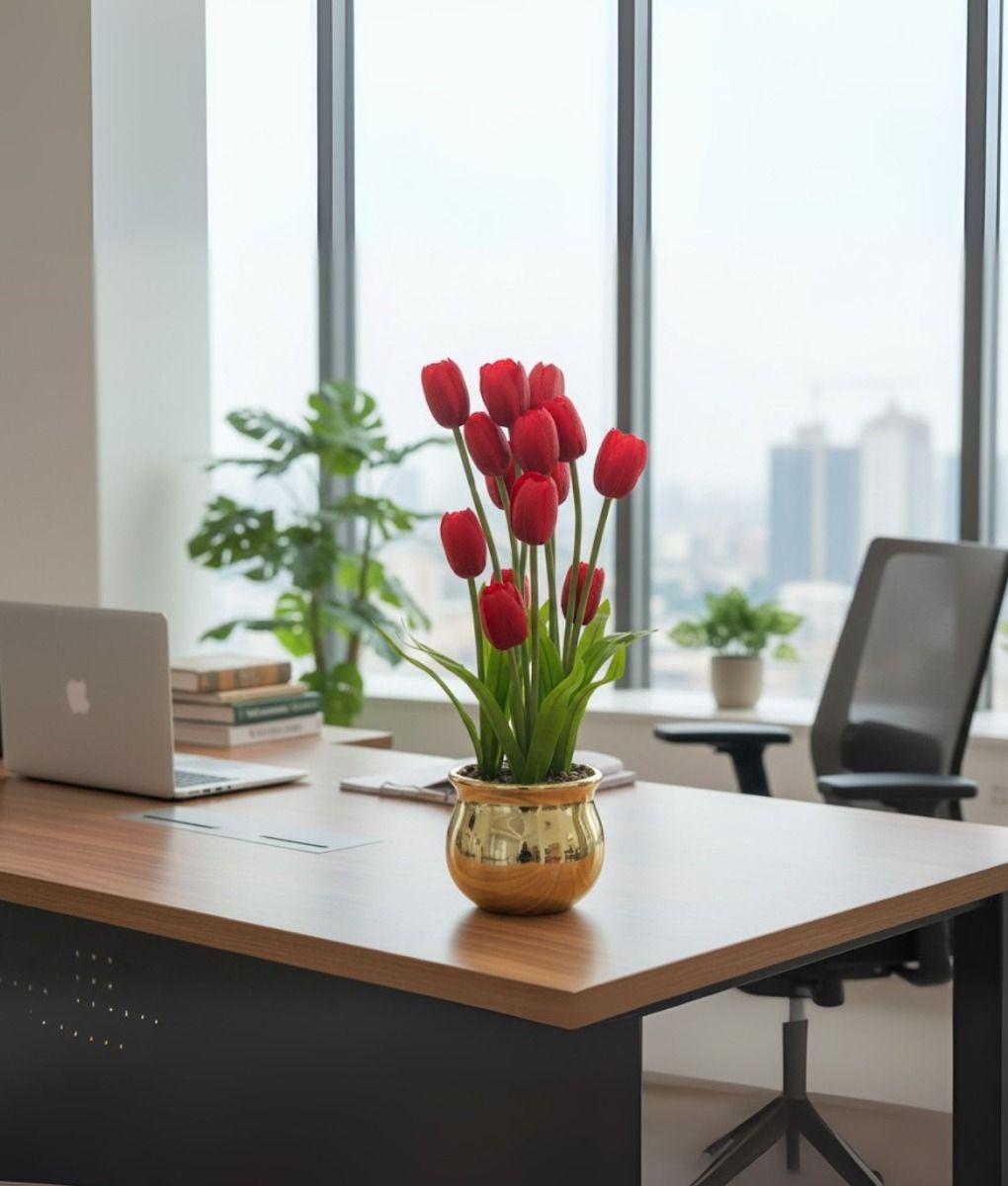 Planta Artificial Decorativa Tulipanes Adorno Hogar Jhn-8