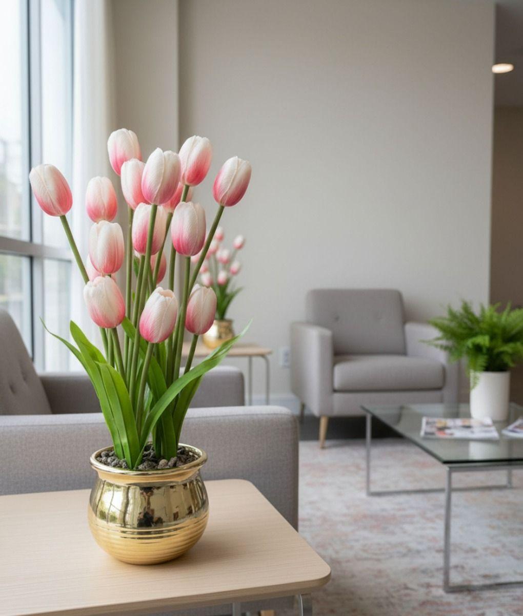 Planta Artificial Decorativa Tulipanes Adorno Hogar Jhn-9