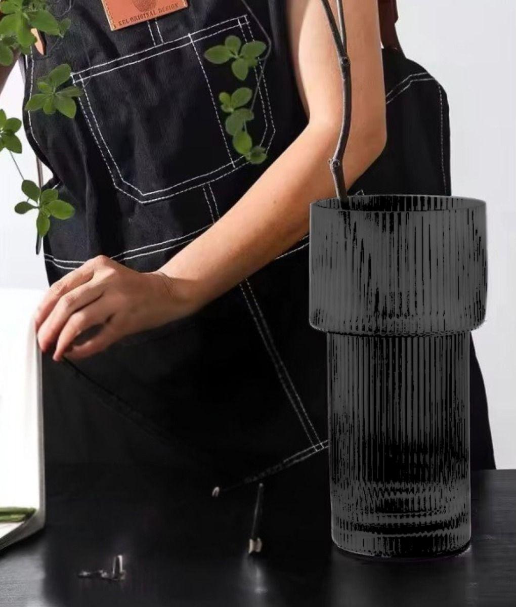 Florero Decorativo Acanalado Elegante Moderno Hogar Jhn-3