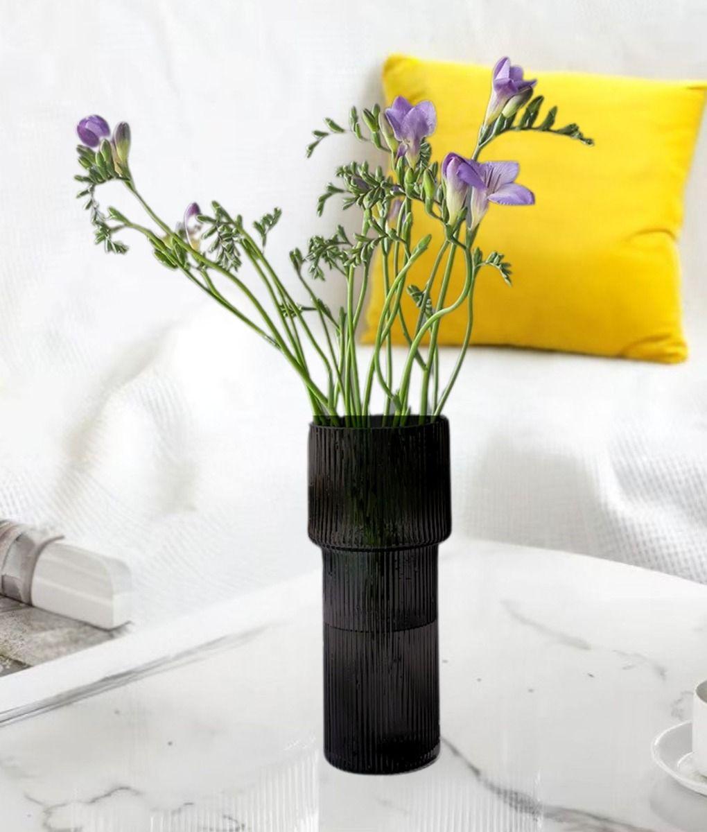 Florero Decorativo Acanalado Elegante Moderno Hogar Jhn-7