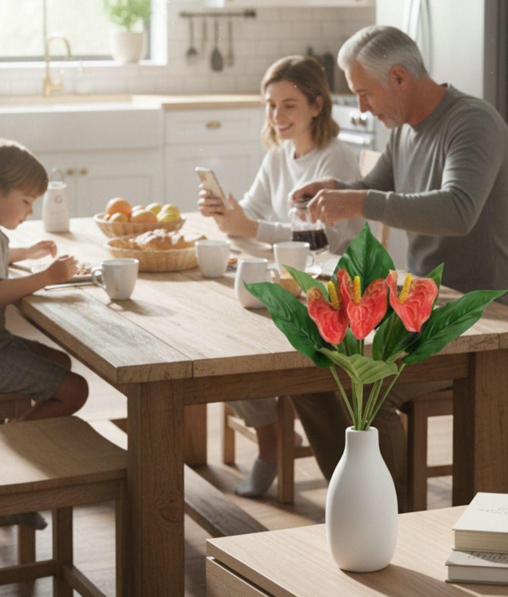 Set 3 Flores Artificiales Ramo Exótico Calas Anturios Jhn-4