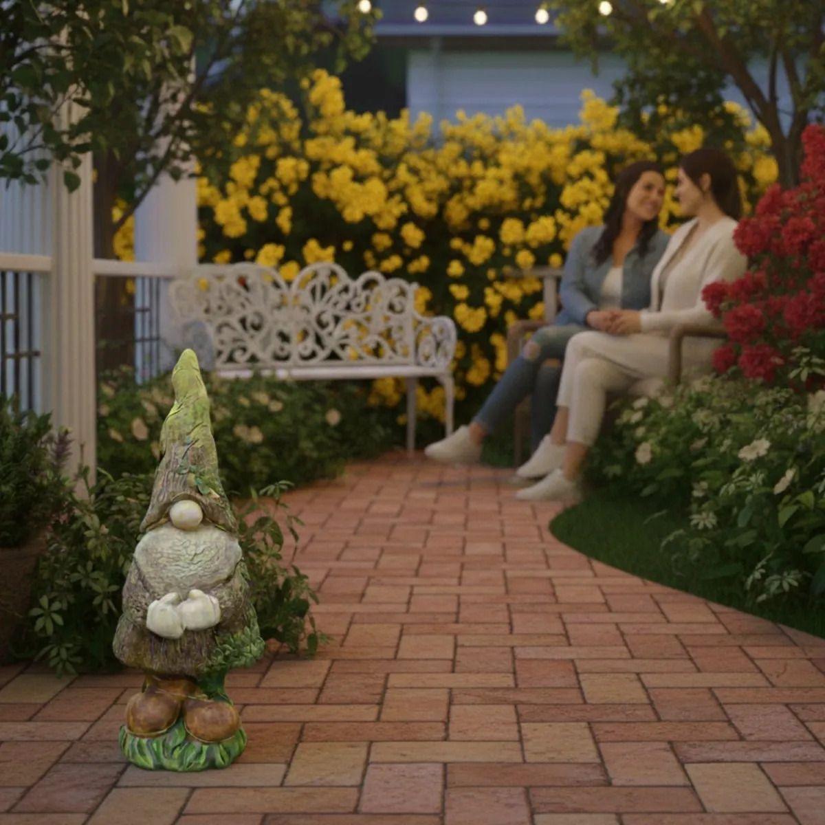Figura Decorativa Gnomo Jardín Adorno Estilo Tronco Jhn-3