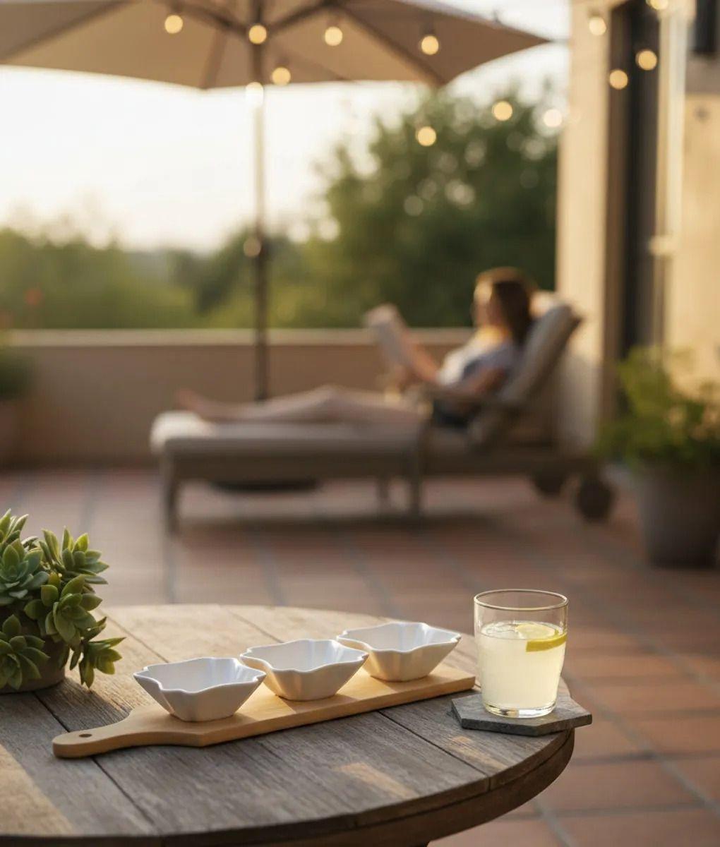 Juego 3 Soporte Snacks Base Bambú Salsas Aperitivos Jhn-4