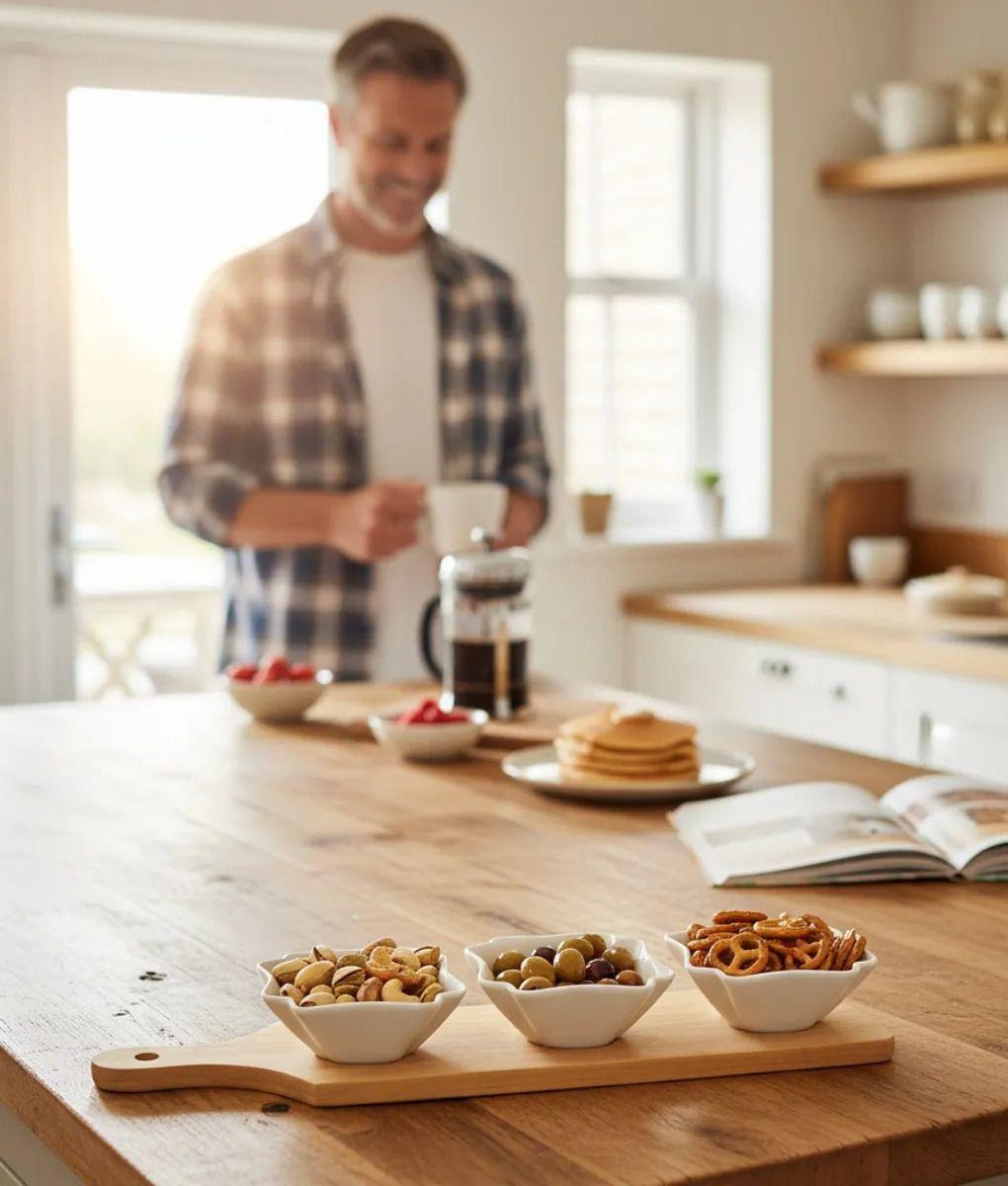 Juego 3 Soporte Snacks Base Bambú Salsas Aperitivos Jhn-7