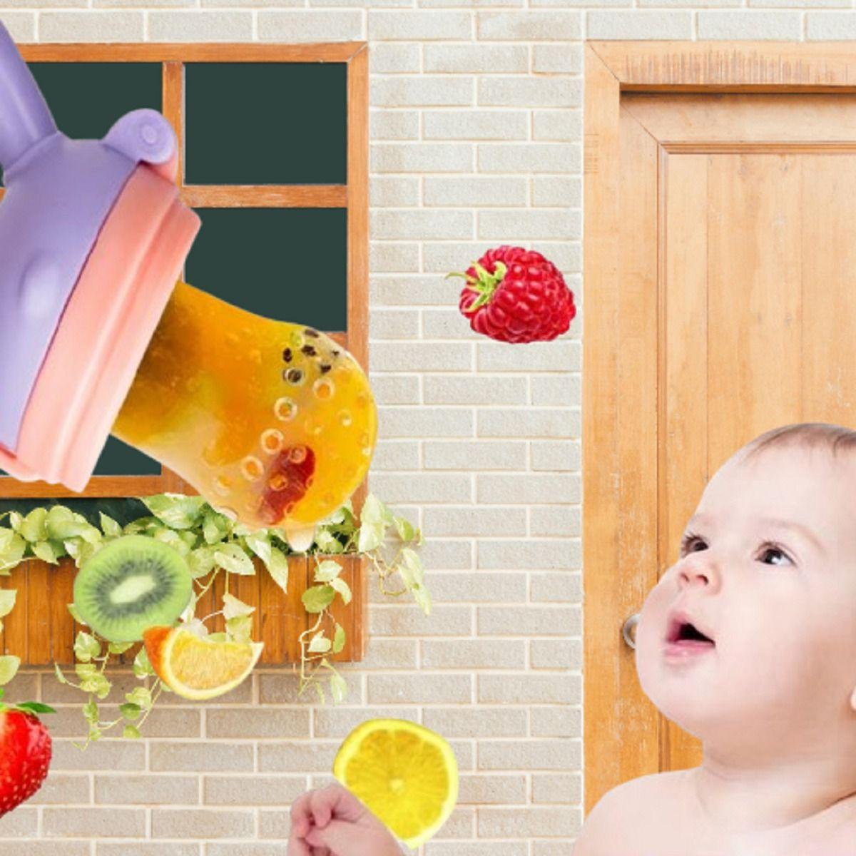 Set 4 Chupete Alimentador Frutas Silicona Mordedor Bebes Lau-6