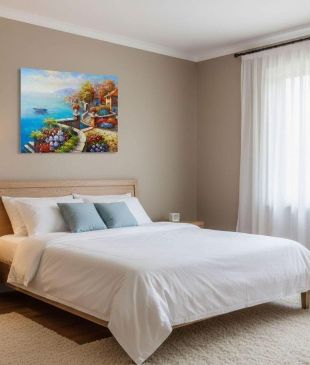 Cuadro Pared Decorativo Balcones Paisaje Mediterráneo Jhn-7