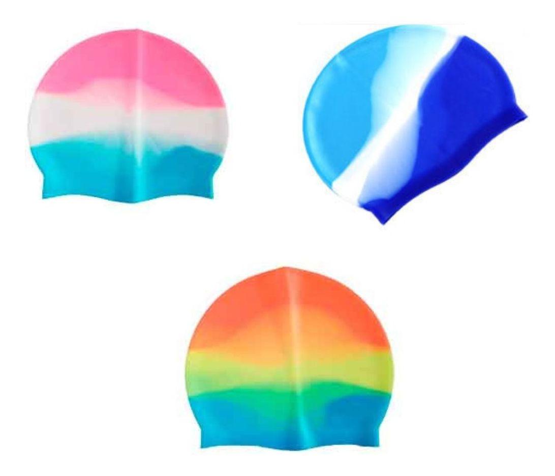 Set 4 Gorro Natación Unisex Impermeable Elástico Jhn-1