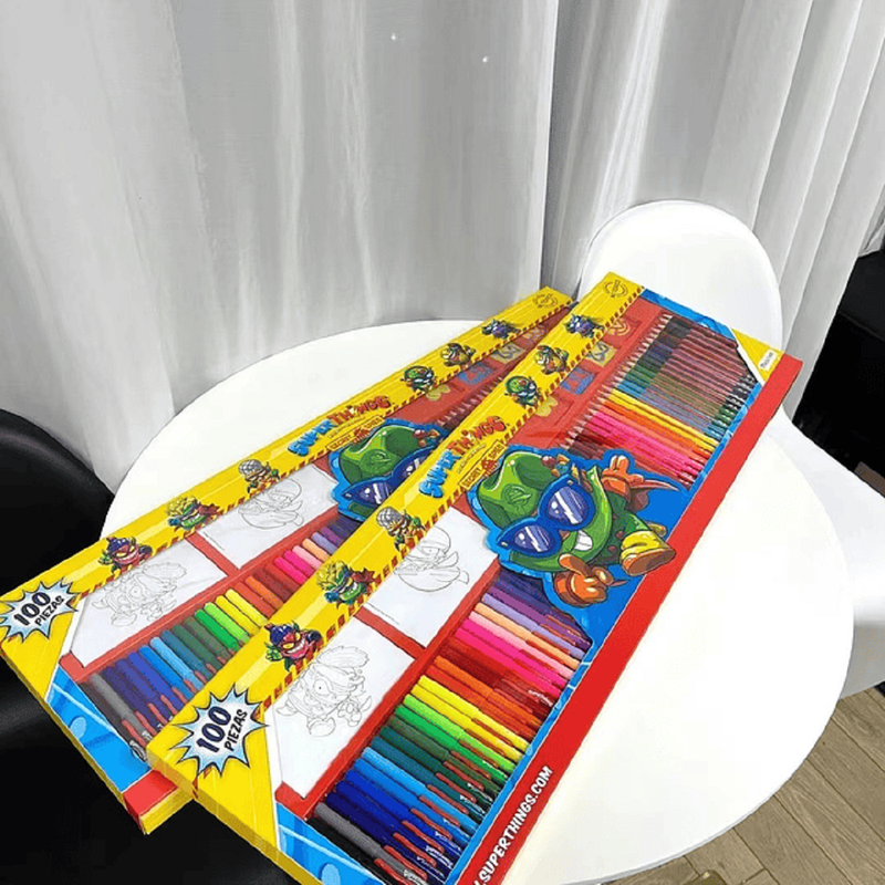 Set Lapices 100 Piezas Colorear Dibujar Pintar Niños Lau-2
