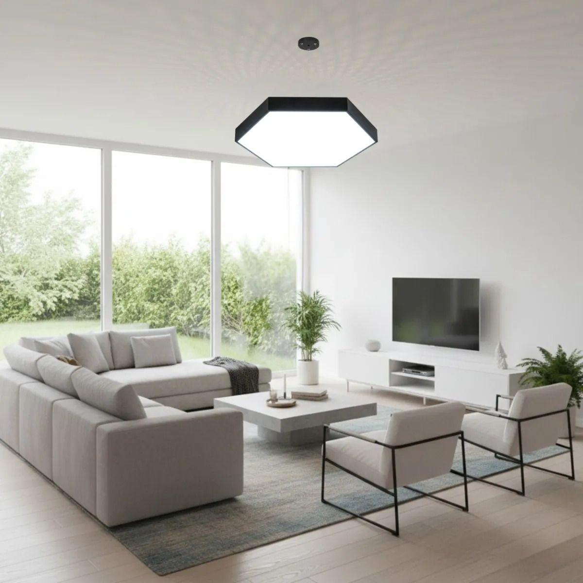 Lámpara Colgante Hexagonal Led Moderna Techo Lujo ALJ-7