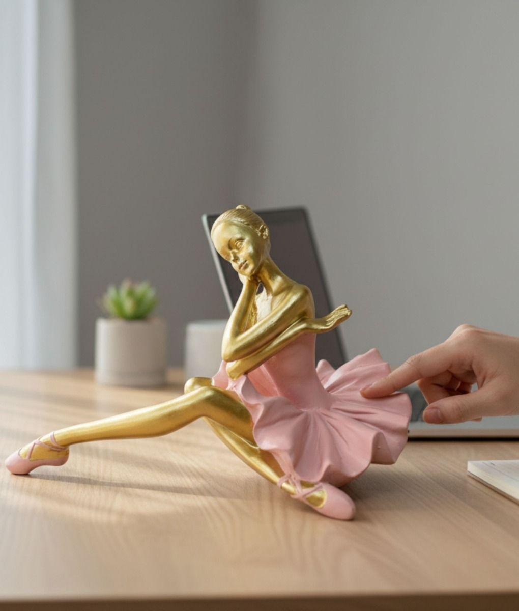 Estatua Decorativa Figura Bailarina Sentada Adorno Jhn-4