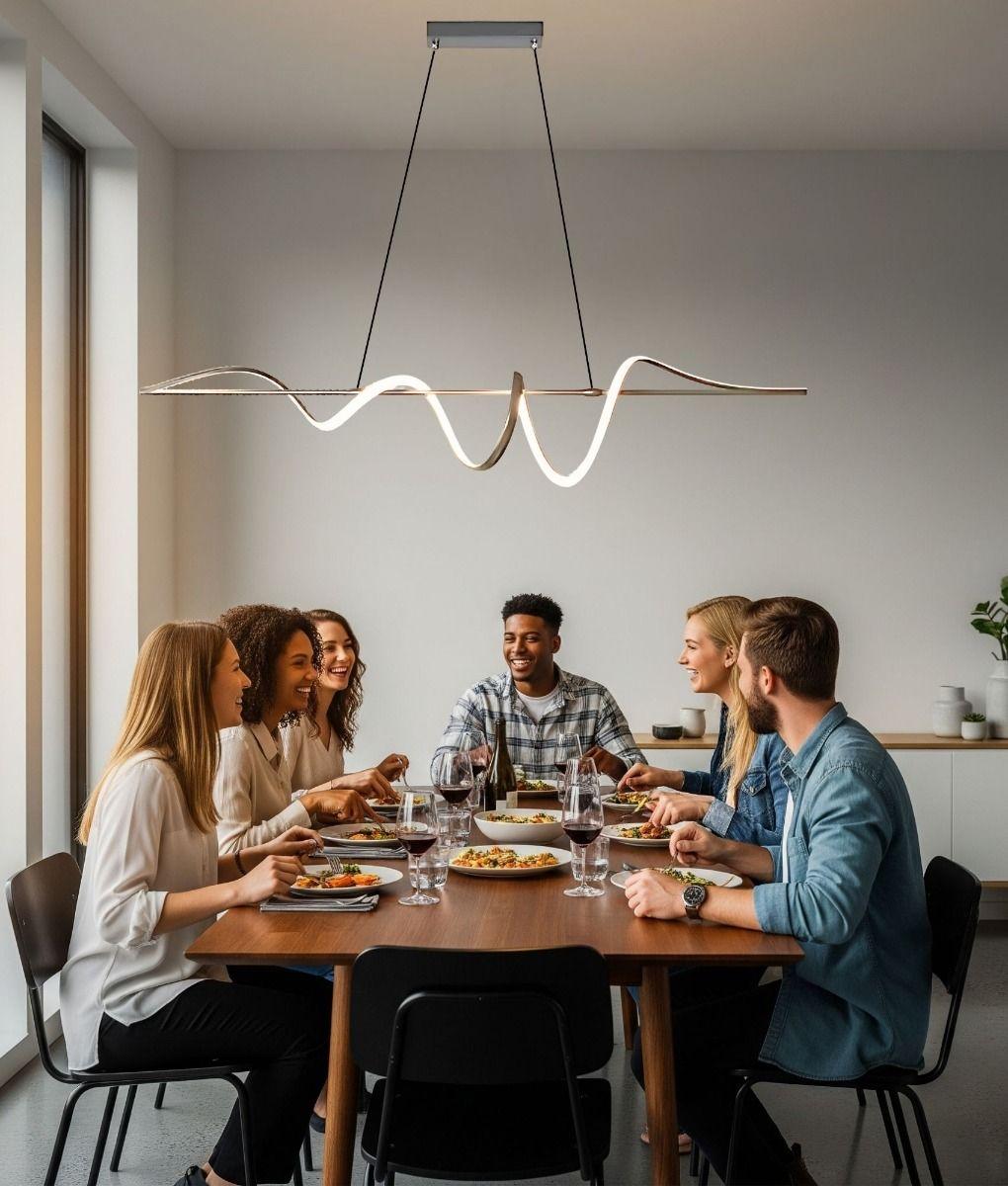Lámpara Colgante Techo LED Decorativa Moderna Ondulada Jhn-4