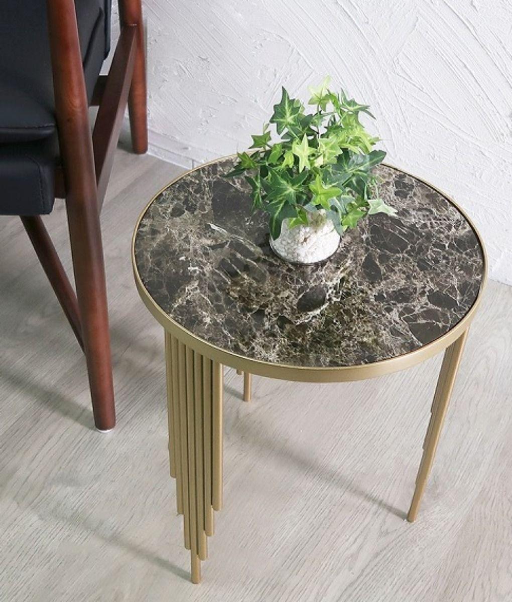 Mesa Auxiliar Redonda Diseño Geométrico Elegante Jhn-9