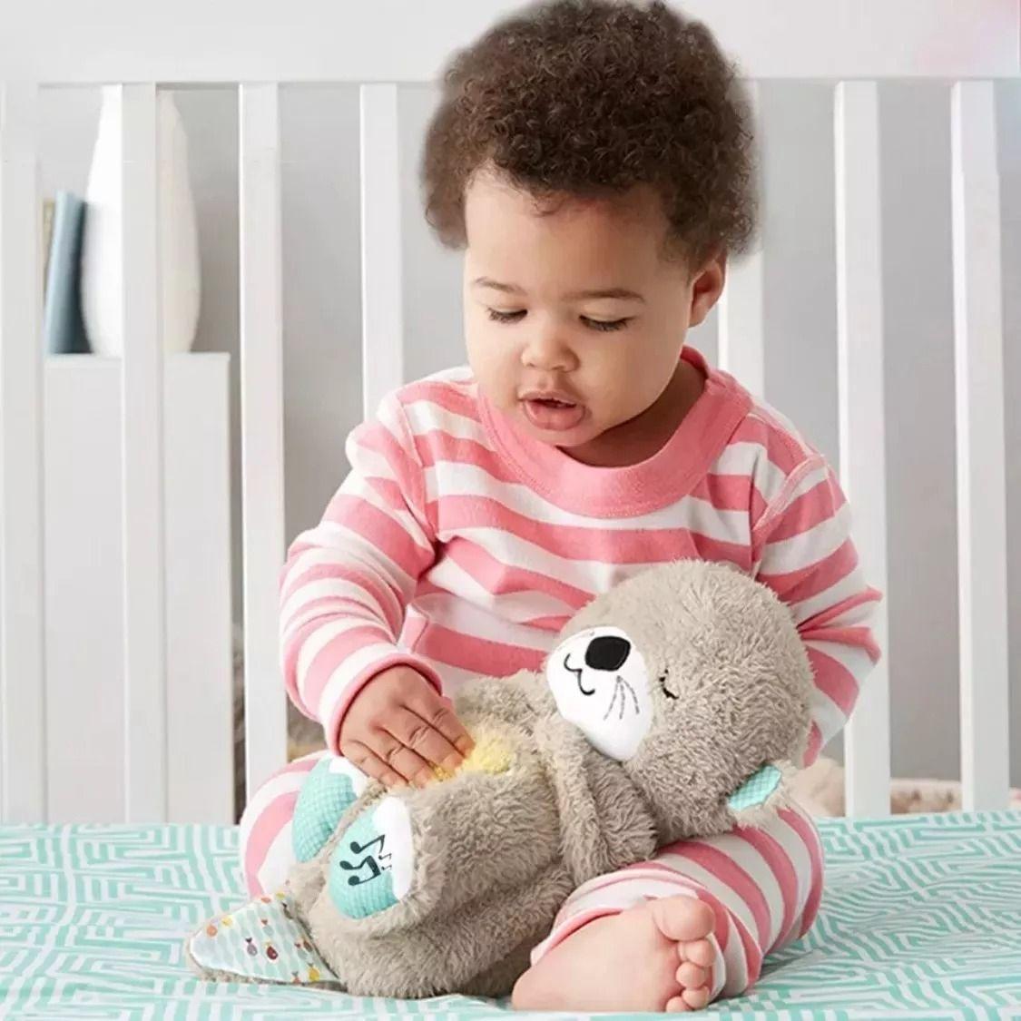 Peluche Nutria Juguete Animal Respira Bebes Dormir Lau-3