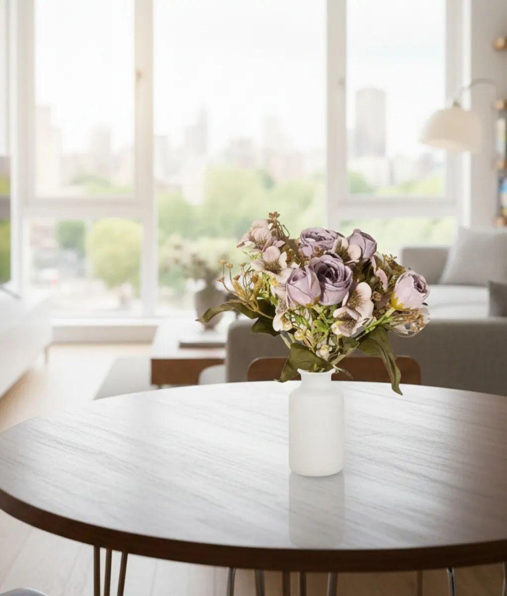 Set 4 Flores Artificiales Silvestres Ramo Rosas Vintage Jhn-9