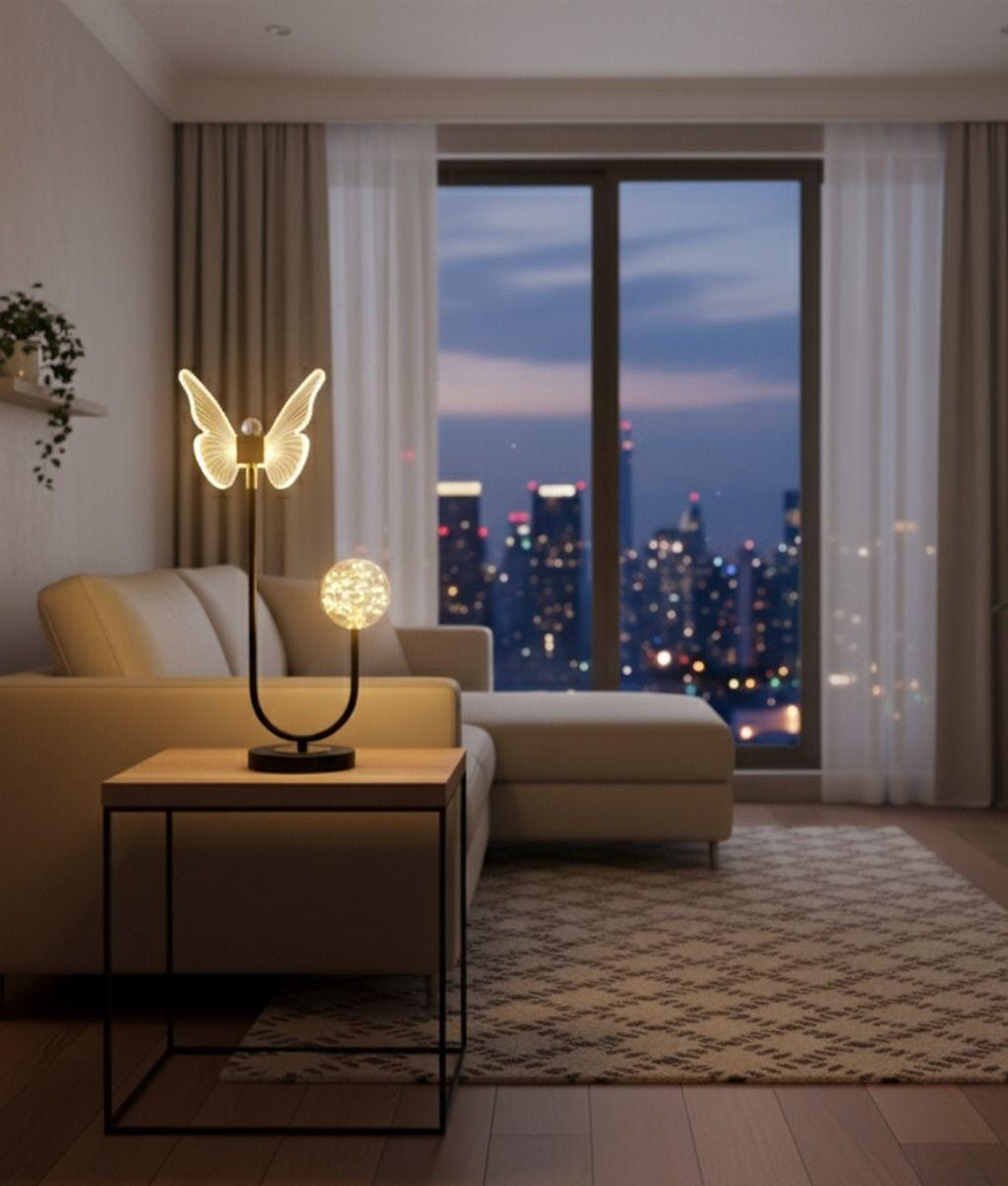 Lámpara Mesa Mariposa Luminosa Decorativa Adorno LED Jhn-9