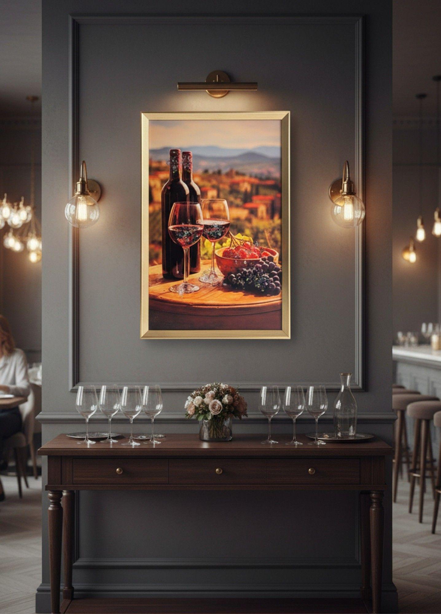 Cuadro Decorativo Vino Viñedo Atardecer Mediterráneo Jhn-2