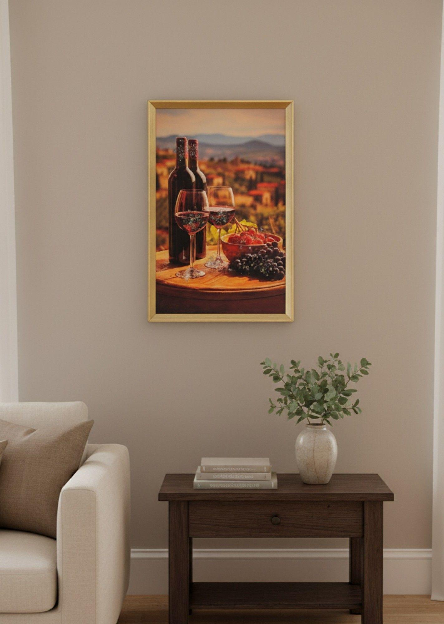 Cuadro Decorativo Vino Viñedo Atardecer Mediterráneo Jhn-3