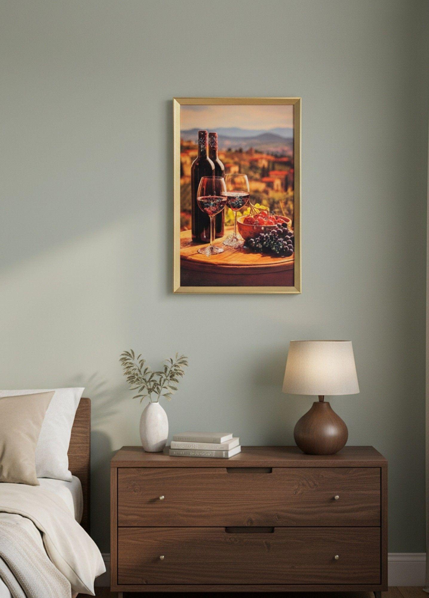 Cuadro Decorativo Vino Viñedo Atardecer Mediterráneo Jhn-4