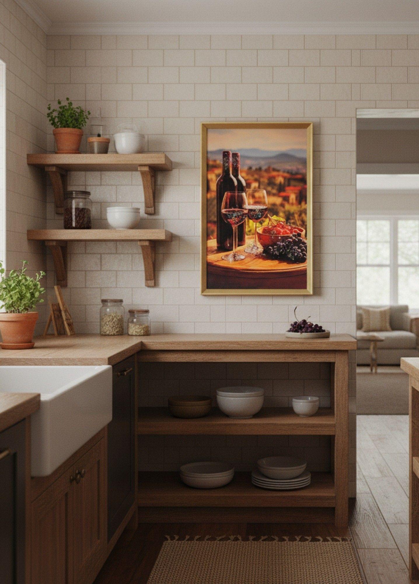 Cuadro Decorativo Vino Viñedo Atardecer Mediterráneo Jhn-5