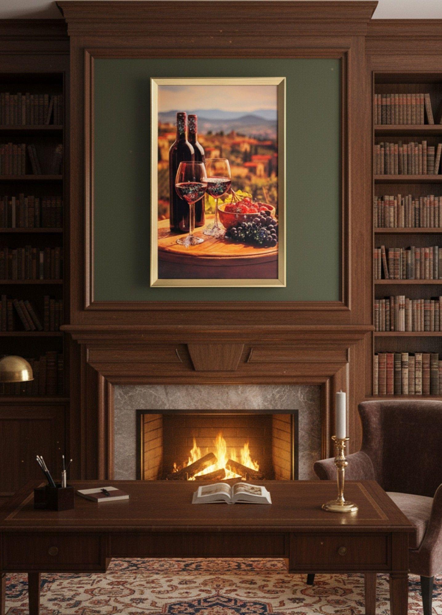 Cuadro Decorativo Vino Viñedo Atardecer Mediterráneo Jhn-6