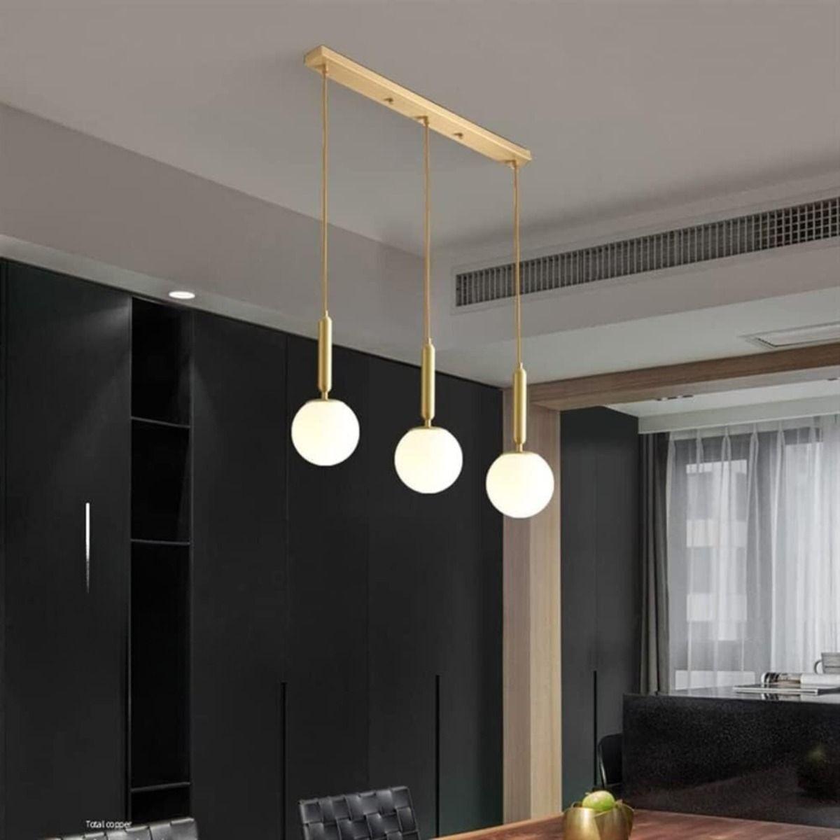 Lampara Colgante Globo Cristal Moderno Cocina Hogar Lau-2