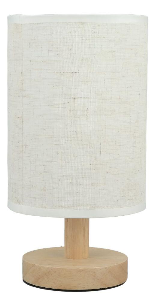 Lámpara Mesa Minimalista Decorativa Madera Redonda Beige Jhn-0