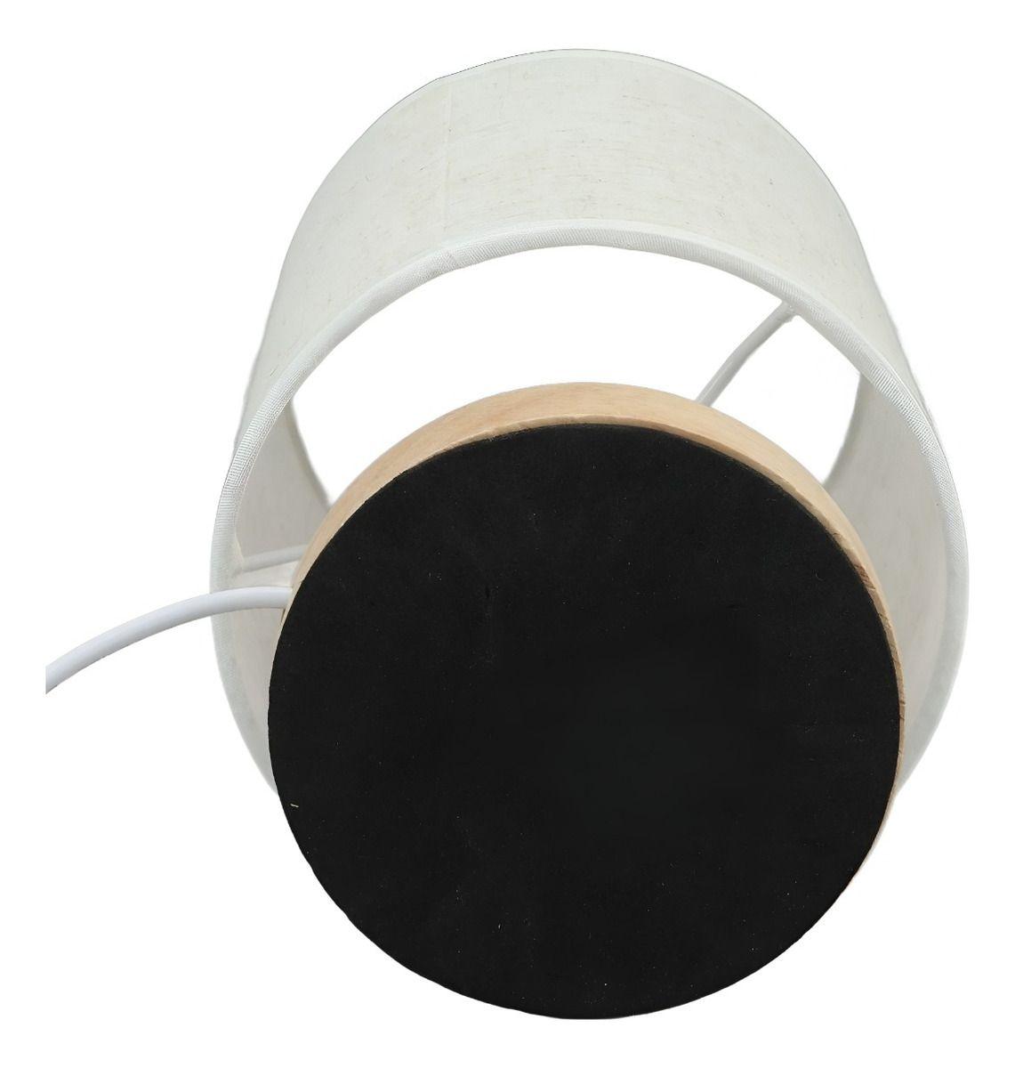 Lámpara Mesa Minimalista Decorativa Madera Redonda Beige Jhn-1