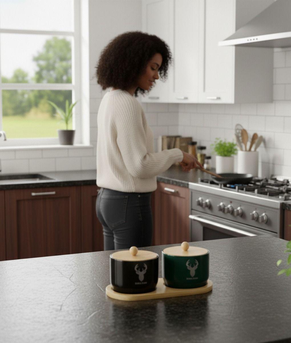 Set 2 Frascos Almacenamiento Contenedor Encanto Natural Jhn-4