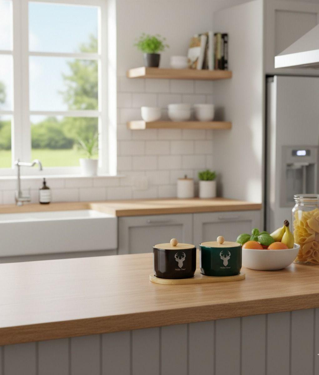 Set 2 Frascos Almacenamiento Contenedor Encanto Natural Jhn-5