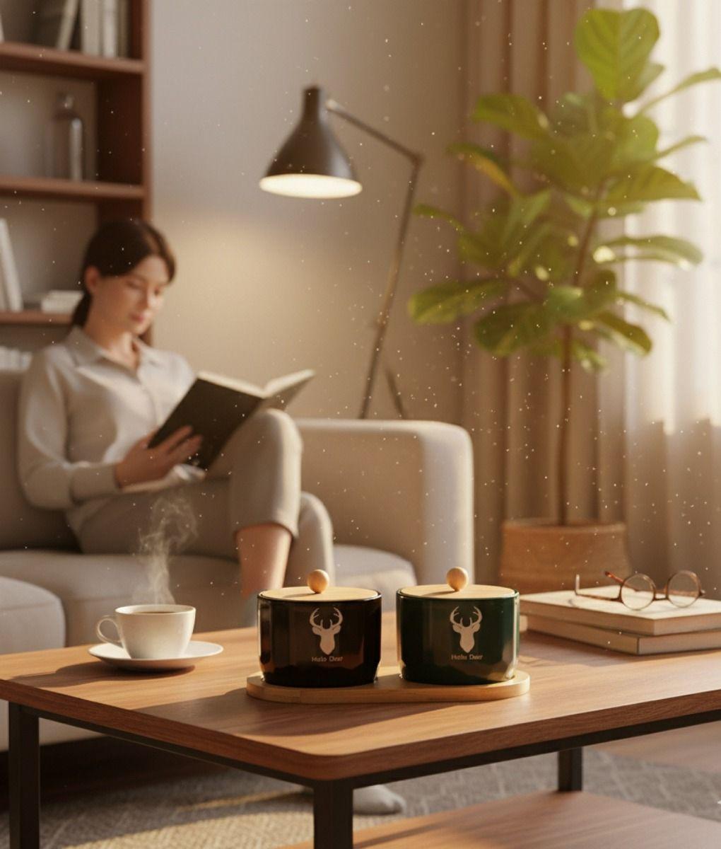 Set 2 Frascos Almacenamiento Contenedor Encanto Natural Jhn-8