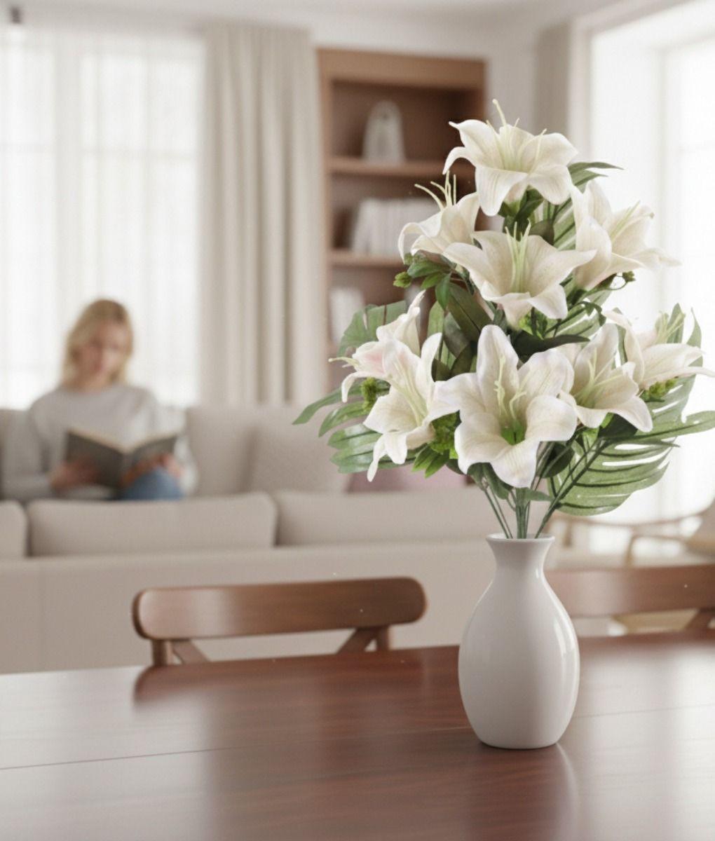 Set 2 Flores Artificiales Ramo Lirios Decoración Adorno Jhn-3