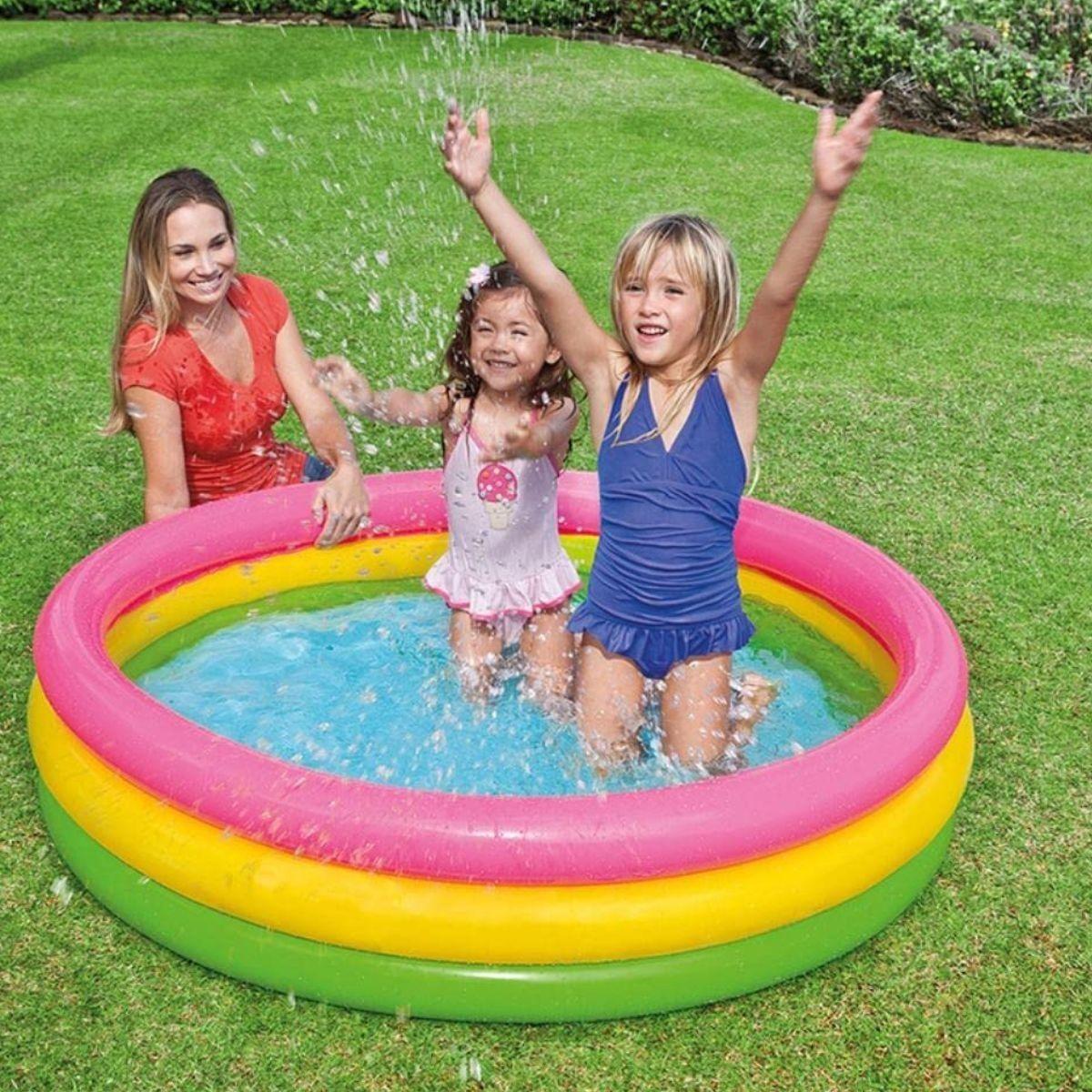 PISCINA INFLABLE REDONDA PVC PATIO INTERIOR HOGAR NIÑOS LAU-1