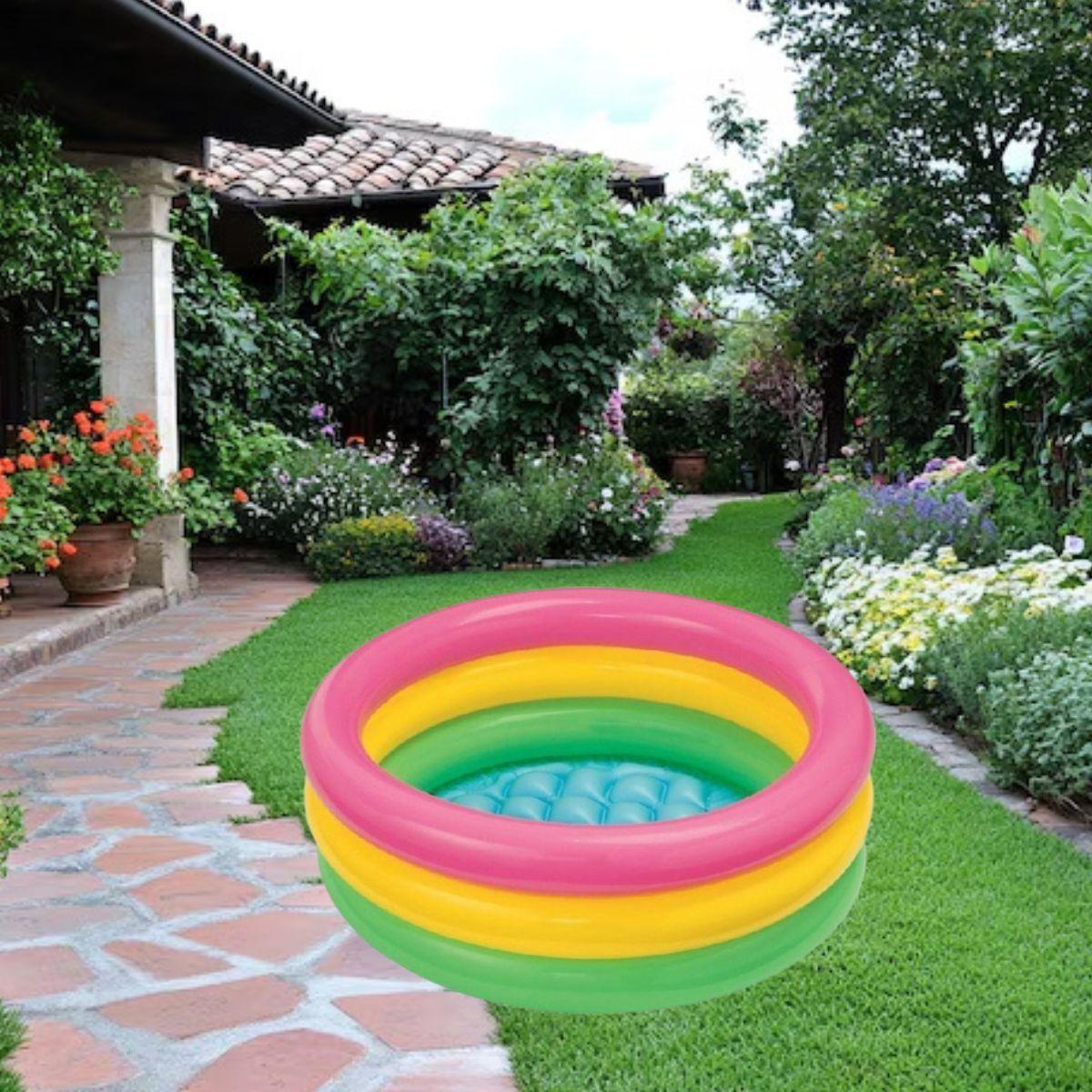 PISCINA INFLABLE REDONDA PVC PATIO INTERIOR HOGAR NIÑOS LAU-9