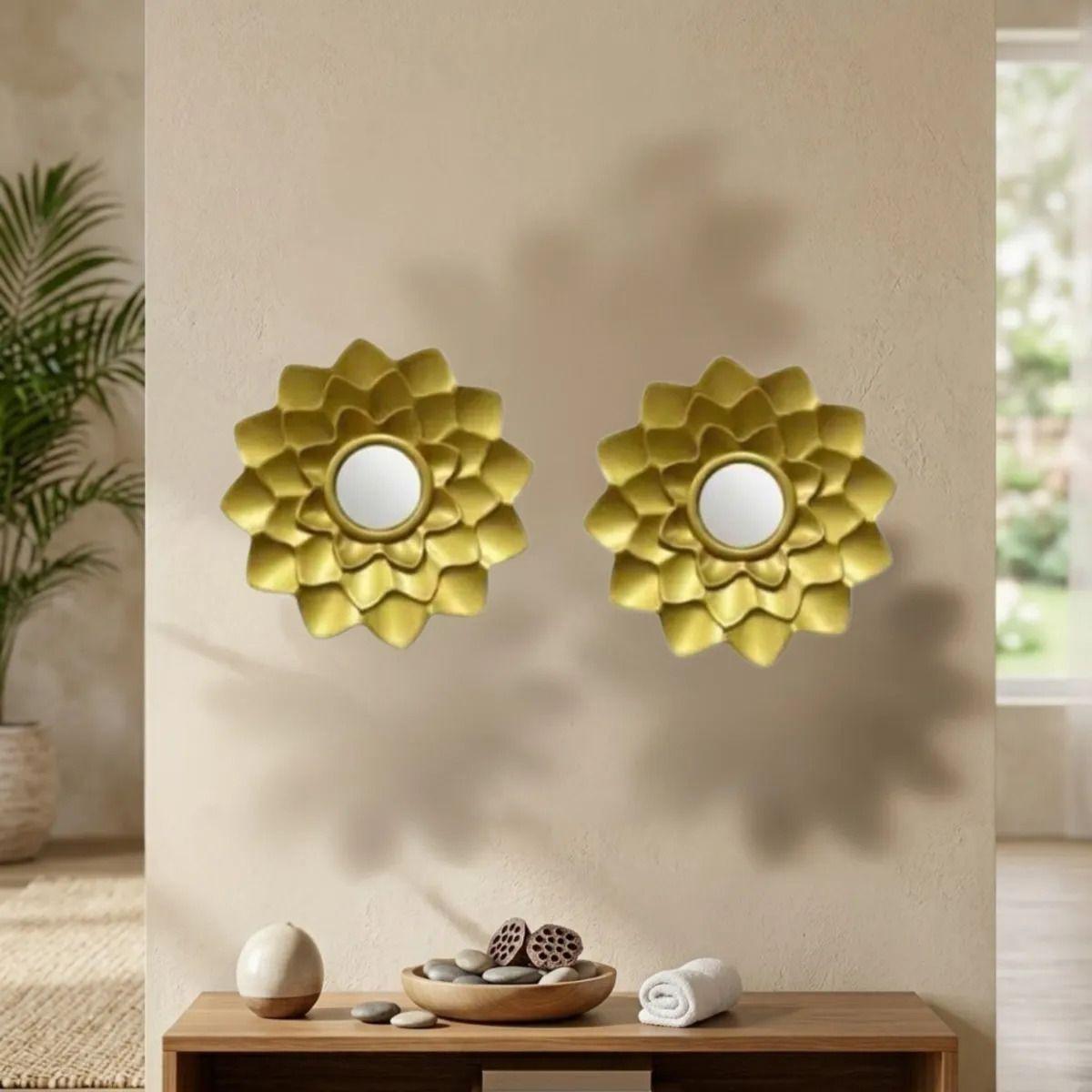 Set 3 Espejos Decorativos Florales Pared Modernos ALJ-7