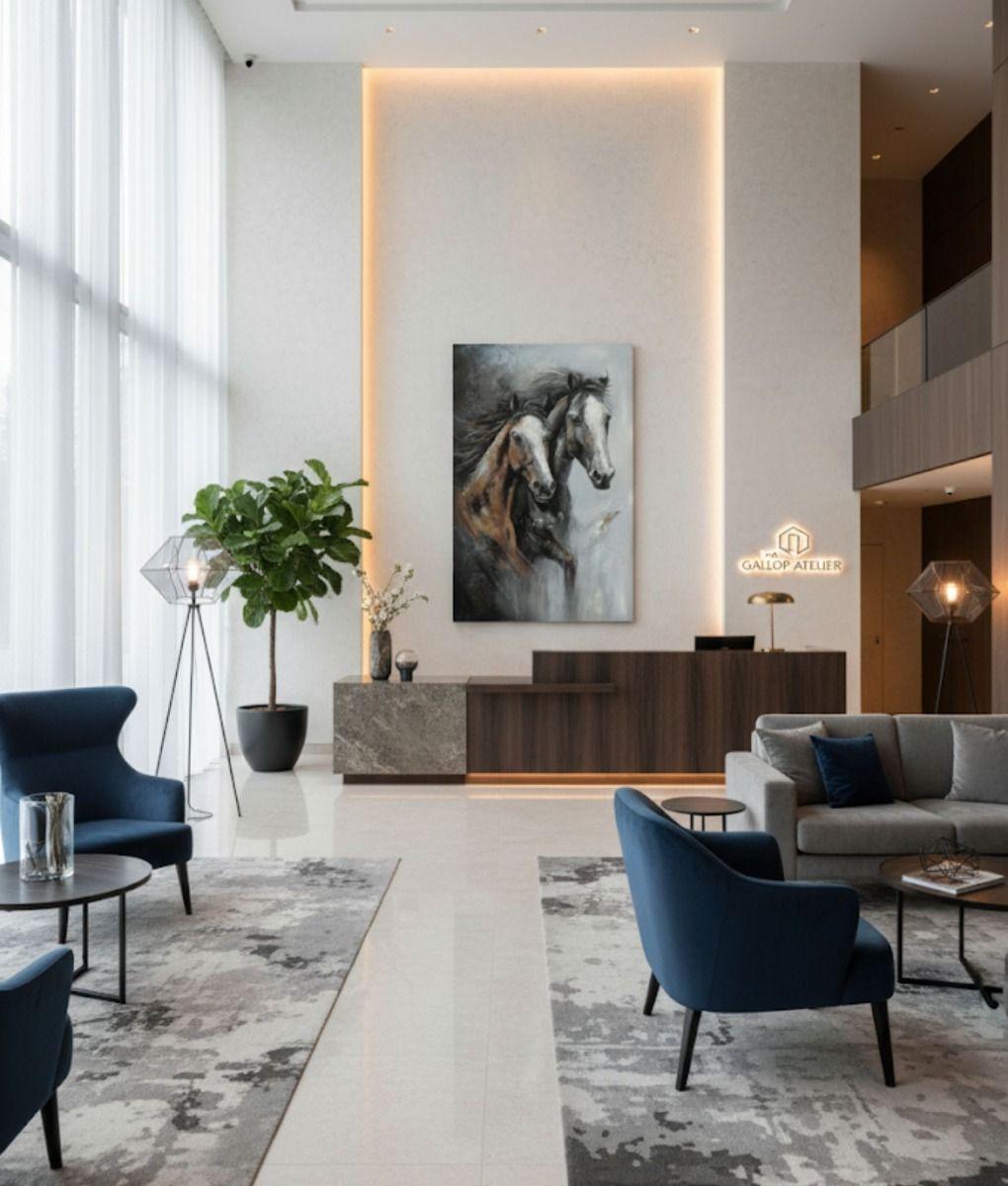 Cuadro Decorativo Adorno Caballos Decoración Pared Jhn-5