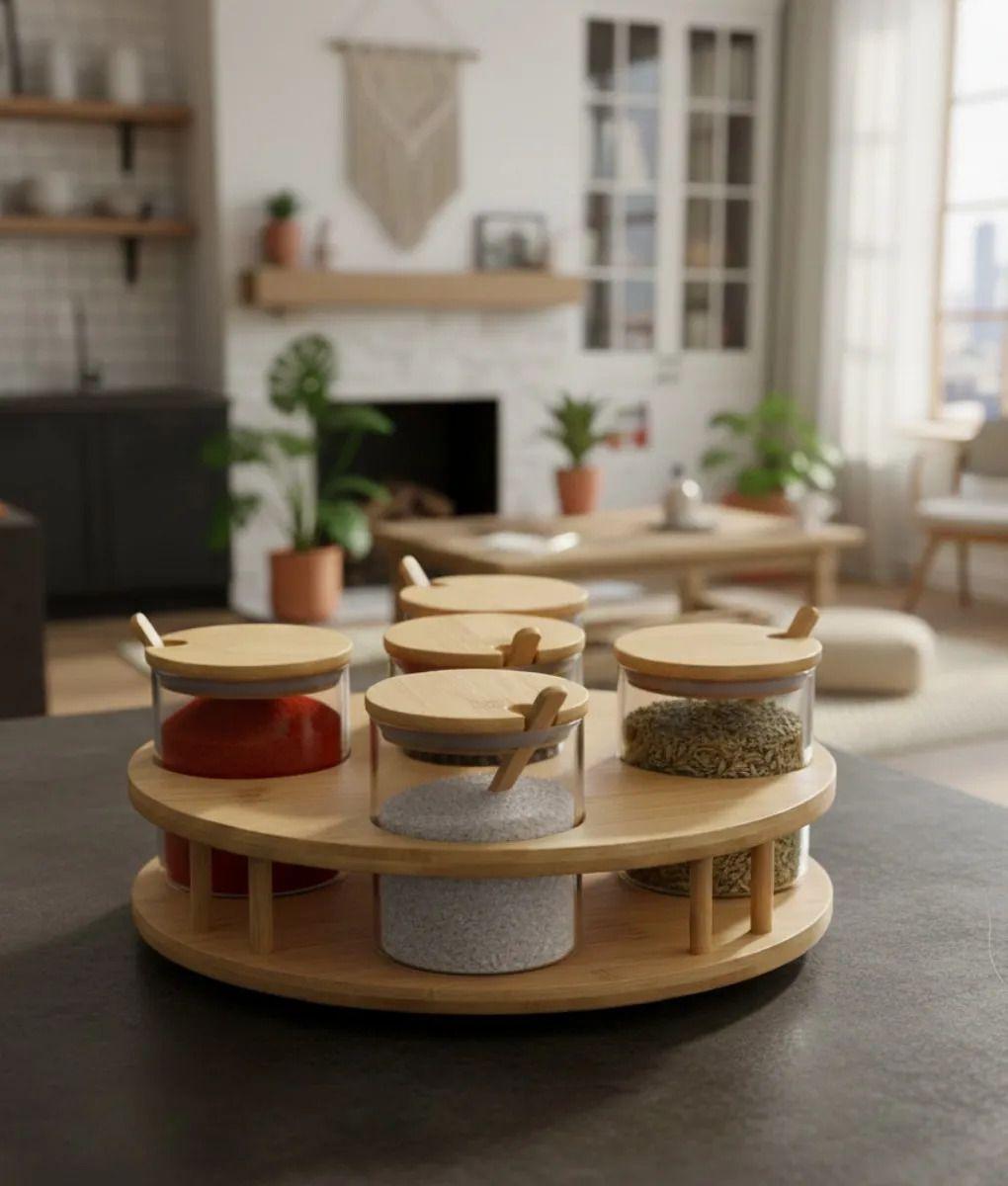 Juego Frascos Contenedores Organizadores Estilo Natural Jhn-6