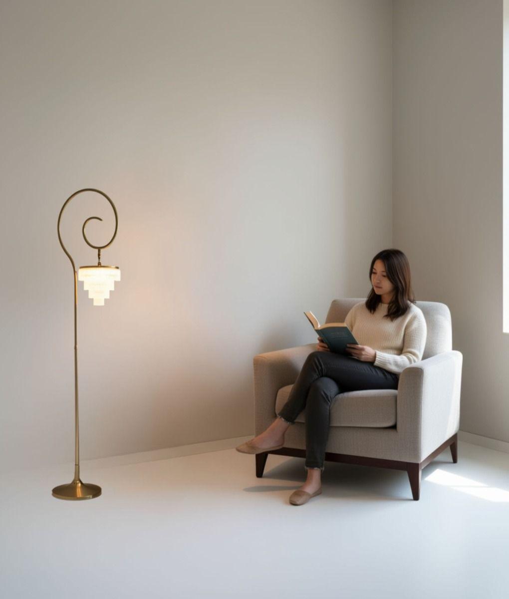 Lámpara Pie Decorativa Estética Elegante Espiral Jhn-4