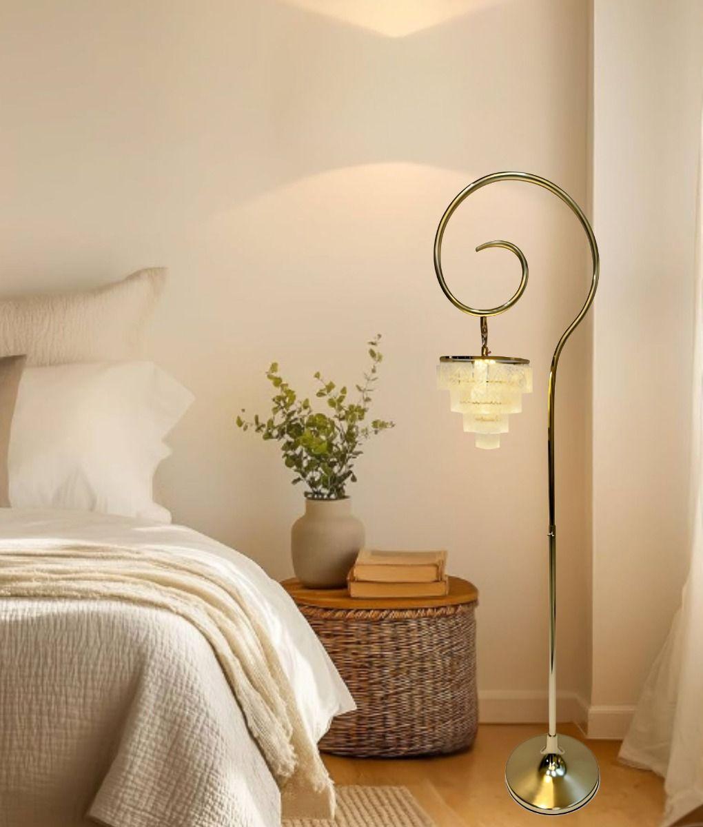 Lámpara Pie Decorativa Estética Elegante Espiral Jhn-7