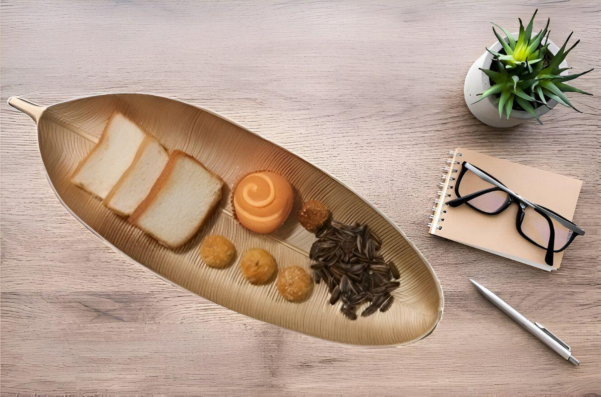 Bandeja Decorativa Forma Hoja Comedor Cocina Hogar Lau-8