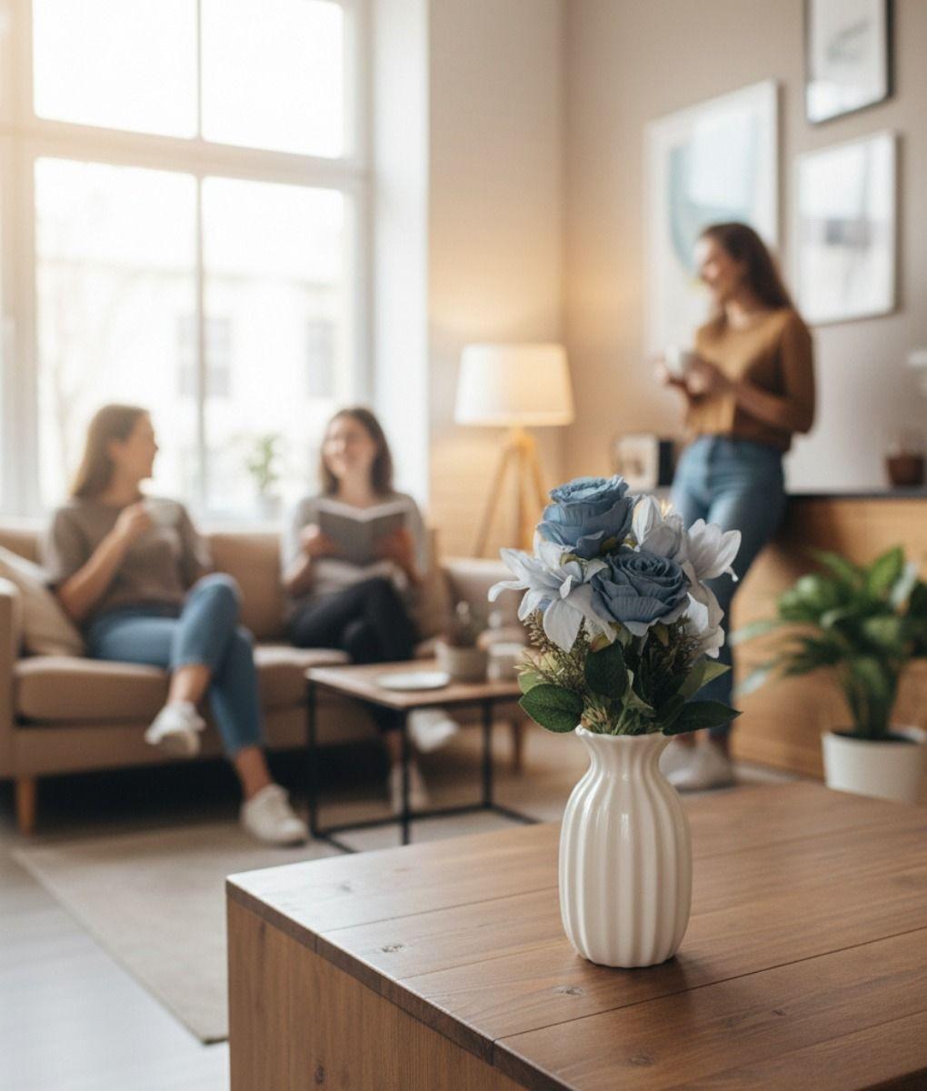 Set 3 Arreglo Flores Artificiales Ramo Atemporal Adorno Jhn-2