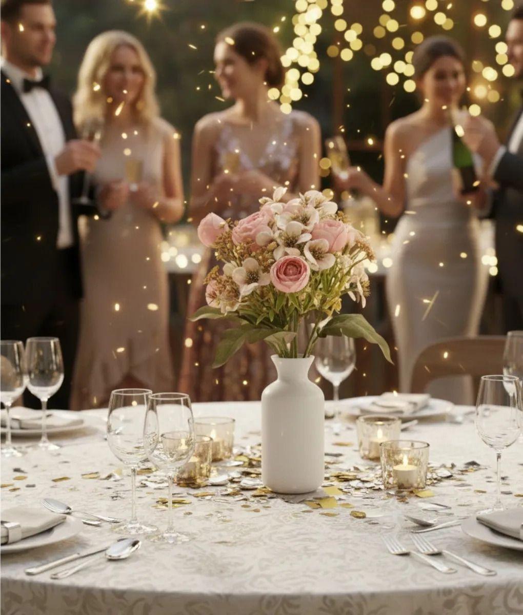 Set 4 Ramo Decorativo Flores Artificiales Adorno Hogar Jhn-3