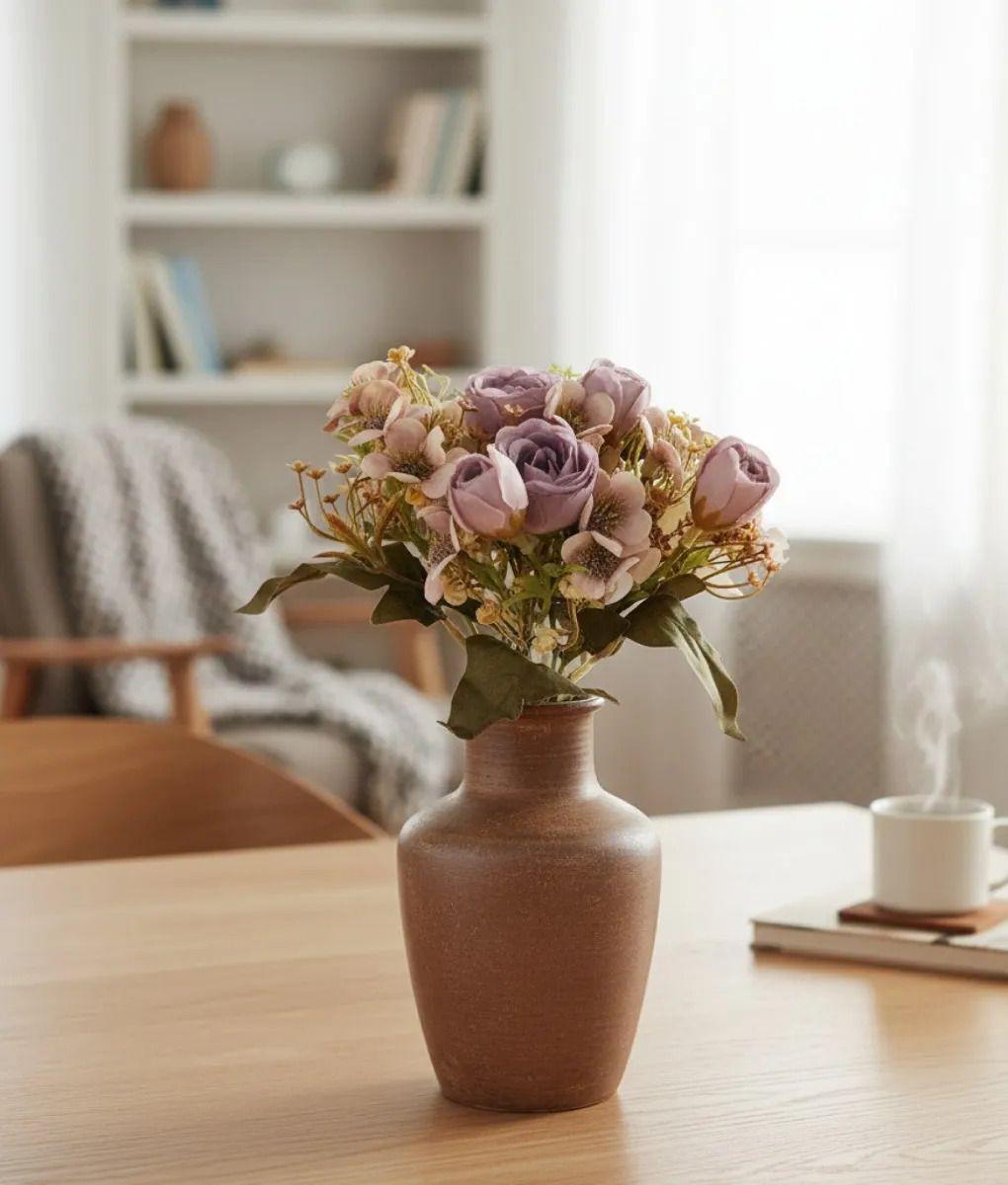 Set 4 Ramo Decorativo Flores Artificiales Adorno Hogar Jhn-9