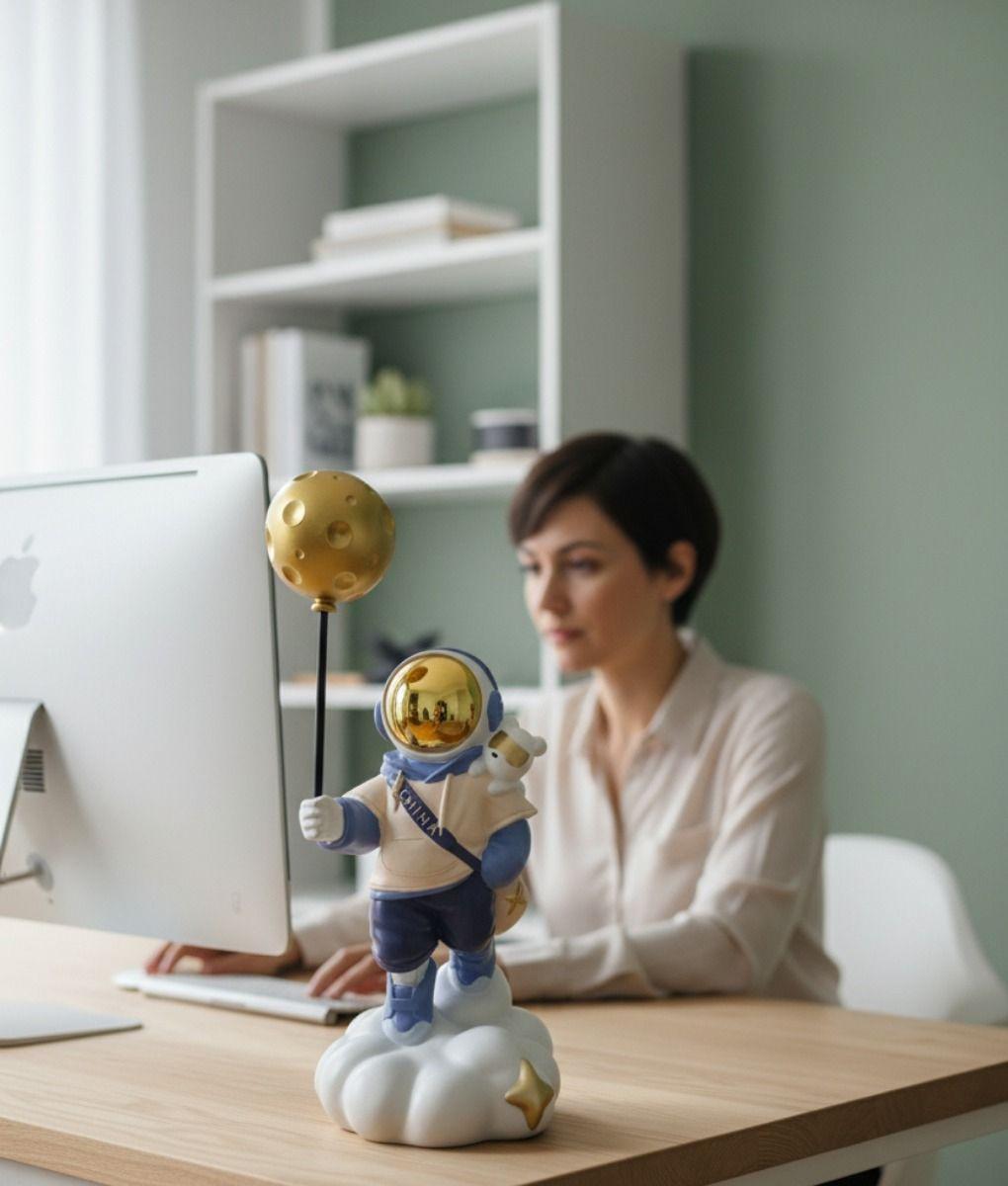 Figura Decorativa Viaje Luna Estatua Fantasía Cósmica Jhn-3