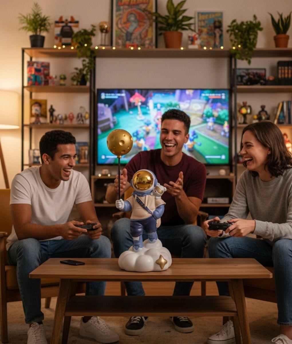 Figura Decorativa Viaje Luna Estatua Fantasía Cósmica Jhn-4