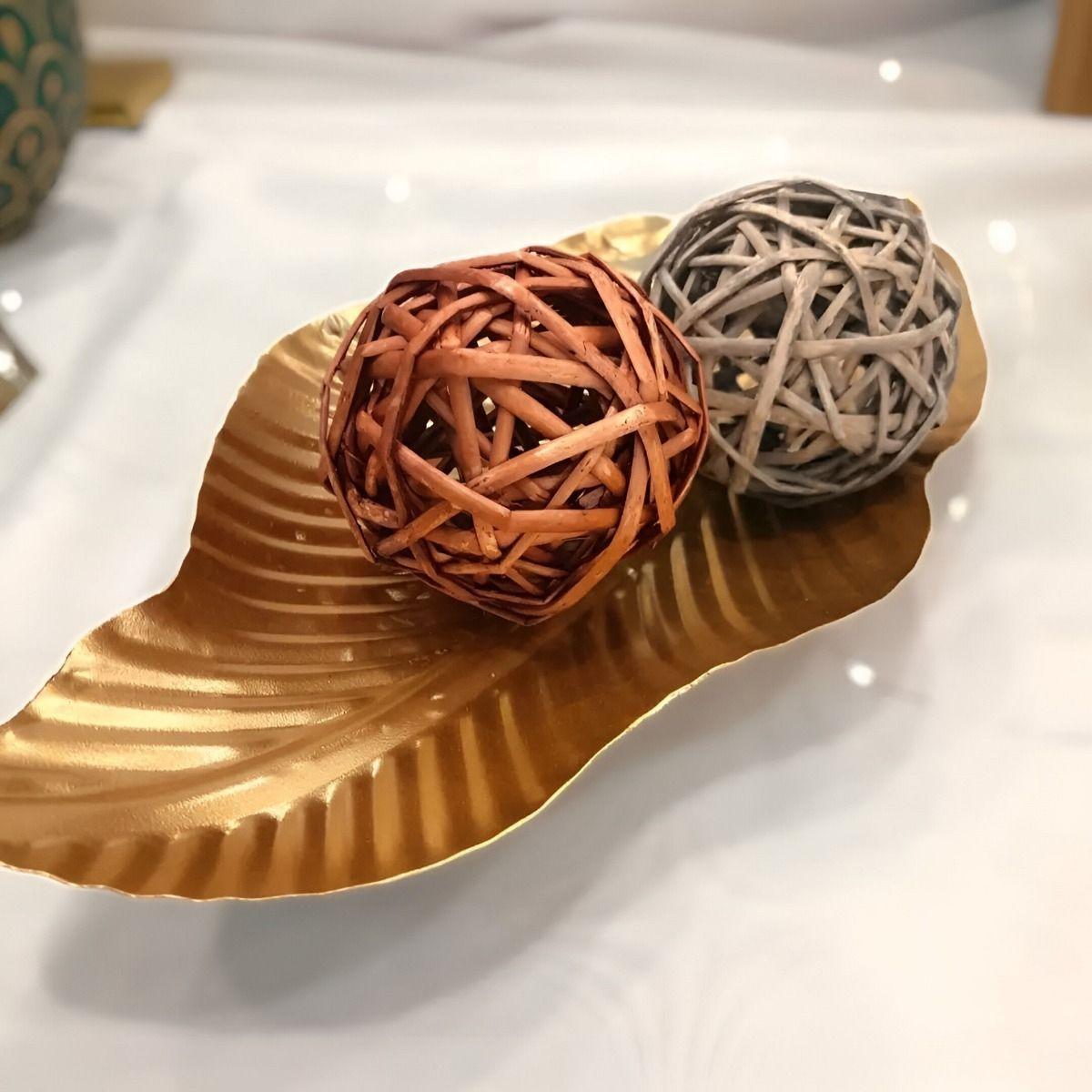 Bolas Decorativas Mimbre Cuencos Adornos Set de 5 Jhn-5