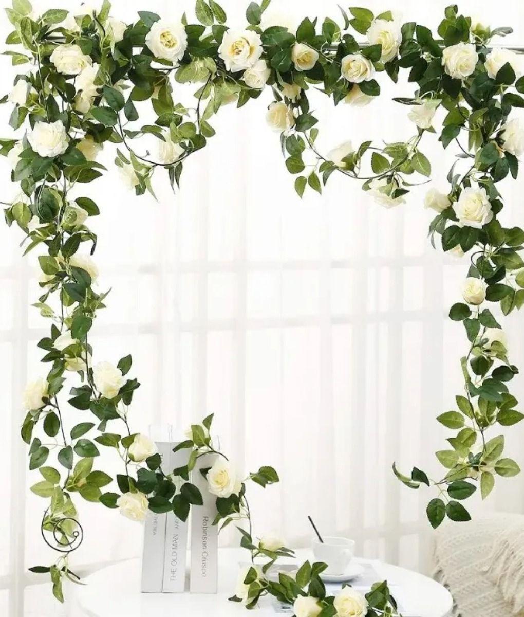 Flores Articiales Rosas Enredadera Elegante Guirnalda Jhn-7