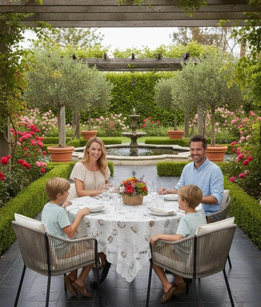 Mantel Mesa Decorativo Patrón Temático Café Calado Jhn-5