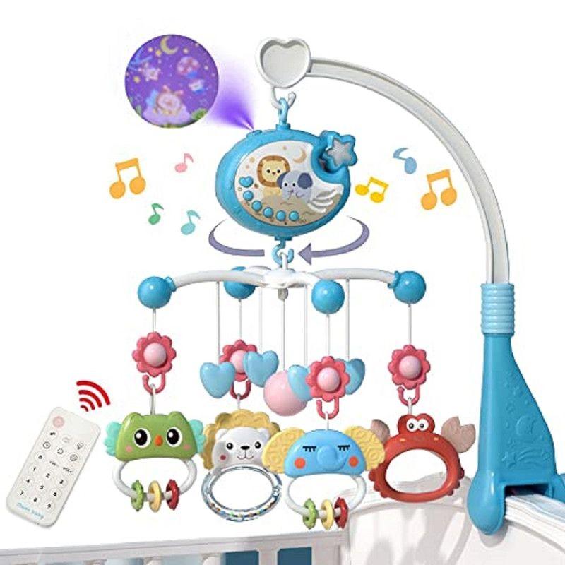 Móvil Musical Cuna Proyección Control Remoto Bebes Lau-9